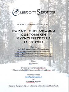 Pop Up -hiihtokoulu Lahden ensilumenladulla 11.12.2021